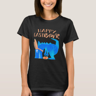 T-shirt Enfants Happy Eastrawr Cute Trex Dinosaur Bunn de