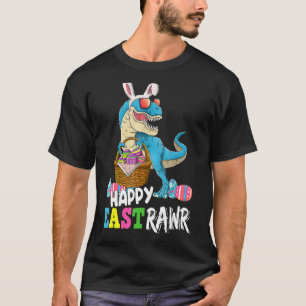 T-shirt Enfants Happy Eastrawr Trex Easter Bunny Egg Funny