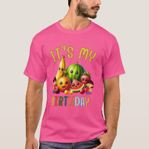 T-shirt Enfants Hé Ours C'est mon anniversaire Fruits fami
