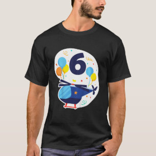 T-shirt Enfants Hélicoptère Hélicoptère Garçon Ich Bin 6 a