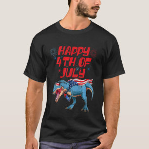 T-shirt Enfants Heureux 4 Juillet T-Rex Dino Dinosaure Béb