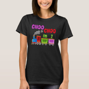 T-shirt Enfants I'm 2 Train Choo Choo 2e fête d'anniversai