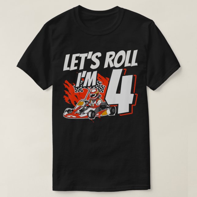 T-shirt Enfants Im 4 Race Lets Rouler 4e Anniversaire Go K (Design devant)