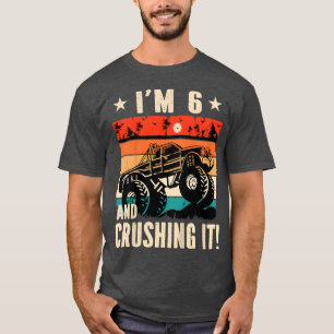 T-shirt Enfants I'm 6 Et l'écraser Monster Truck Anniversa