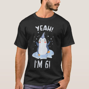 T-shirt Enfants I'm 6 Penguin Six Ans Sixième Anniversaire
