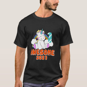 T-shirt Enfants Incroyables 2021 Licorne Anniversaire 1 An