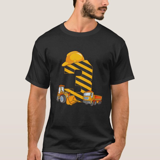 T-shirt Enfants J'ai 3 ans de construction d'excavatrice 3 (Devant)