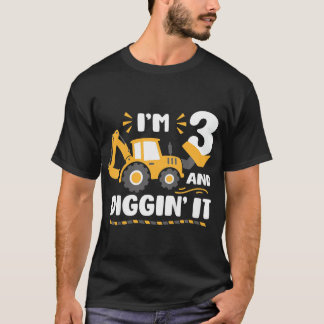 T-shirt Enfants J'ai 3 ans et creuser les Chemises Garçons