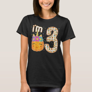 T-shirt Enfants J'ai 3 ans Unicorn Citrouille Halloween