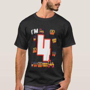 T-shirt Enfants J'ai 4 Anniversaire Chemin de fer 4e Anniv