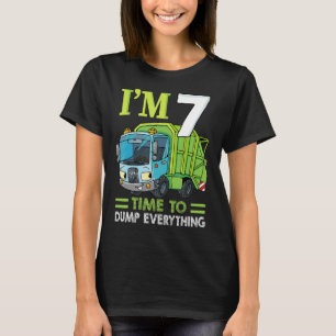 T-shirt Enfants J'ai 7 ans Anniversaire Garbage Truck 7t