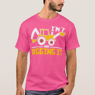 T-shirt Enfants J'ai 7 ans et creuser le camion 3e anniver