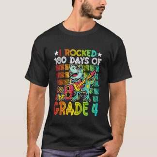 T-shirt Enfants J'Ai Frappé 180 Jours De 4E Année Dino Gui