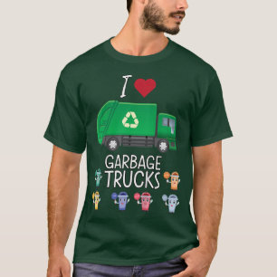 T-shirt Enfants J'Aime Garbage Trucks Tee Recycling Trash 