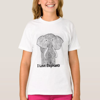 T-Shirt Enfants J'Aime Les Éléphants