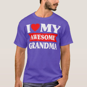 T-shirt Enfants J'Aime Mon Magnifique Grand-Mère Tee Coeur