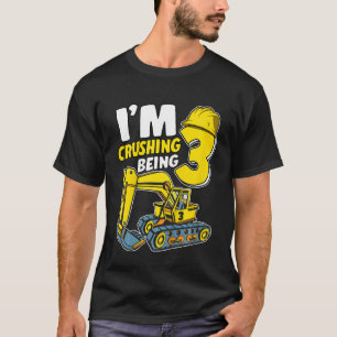 T-shirt Enfants Je me bouscule Être 3 ans Garçons Excavate