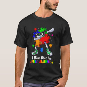 T-shirt Enfants Je Porte Bleu Autism Awareness Puzzle Da