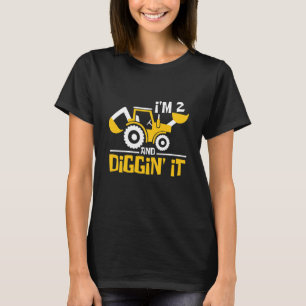 T-shirt Enfants Je suis 2 et creuser la construction Excav