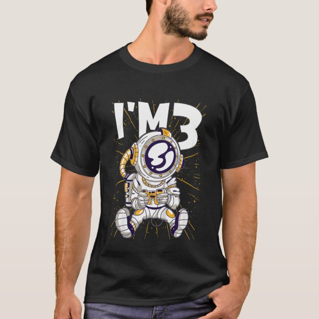 T-shirt Enfants Je suis 3 anniversaire Astronaut 3e Annive (Devant)