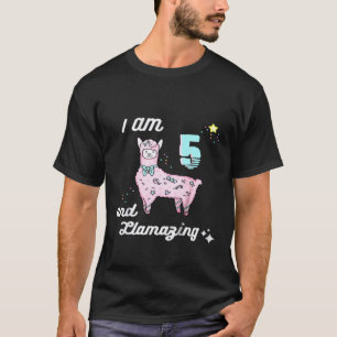 T-shirt Enfants Je suis 5 et Llamazing Anniversaire Llama