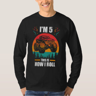 T-shirt Enfants Je suis 5 Voici comment je roule Monster T