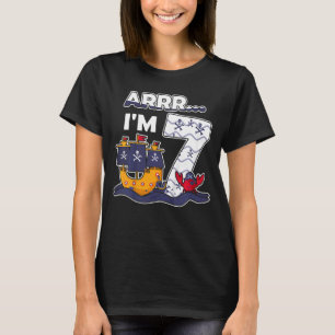 T-shirt Enfants Je Suis 7 Ans Garçon Pirate Capitaine 7 An