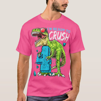 T-shirt Enfants Je Suis Prêt À Écraser 4 4E Anniversaire T