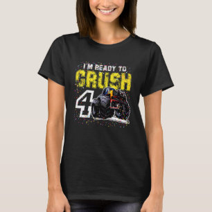 T-shirt Enfants Je suis prêt à écraser 4 Monster Truck 4th