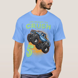 T-shirt Enfants Je suis prêt à écraser 5 Monster Truck 5an