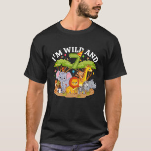 T-shirt Enfants Je suis Sauvage Et 7 Zoo Thème 7E Annivers