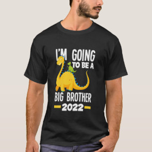 T-shirt Enfants Je vais être un grand frère 2022 Dinosaur
