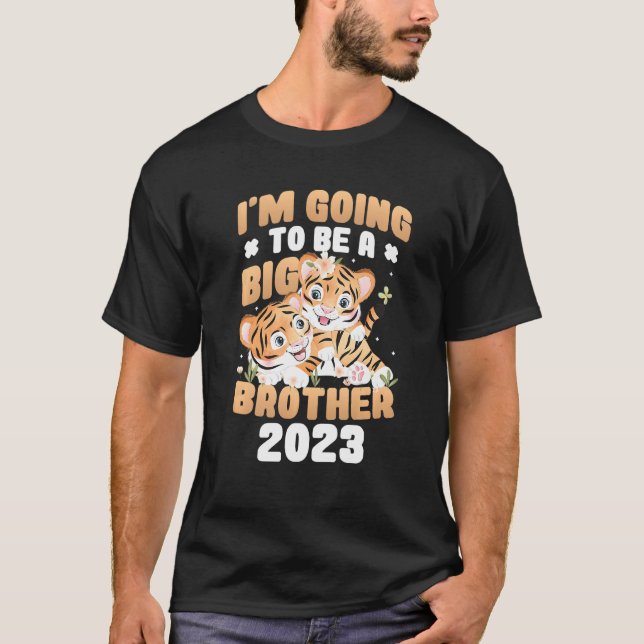 T-shirt Enfants Je vais être un grand frère 2023 Grossesse (Devant)