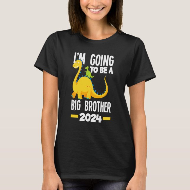T-shirt Enfants Je vais être un grand frère 2024 Dinosaur  (Devant)