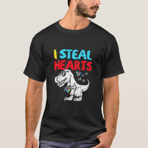T-shirt Enfants Je Vole Coeurs Trex Dinosaur Cute Garçon A