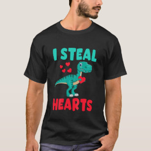 T-shirt Enfants Je Vole Coeurs Valentines Jour Dinosaure T