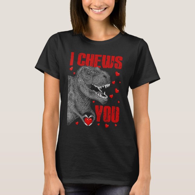T-shirt Enfants Je vous mâche Dinosaur rex Valentines Jour (Devant)