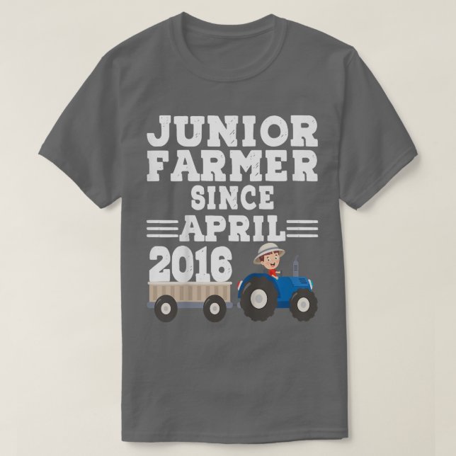 T-shirt Enfants Jeune Agriculteur Depuis Avril 2016 Annive (Design devant)