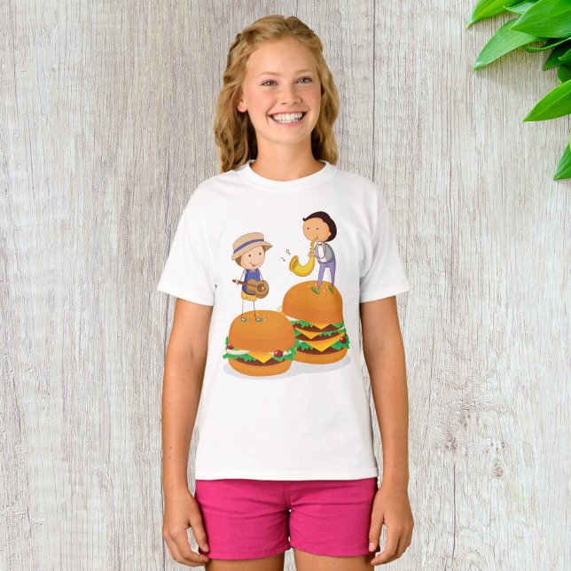 T-shirt Enfants jouant de la musique sur des cheeseburgers (Créateur téléchargé)