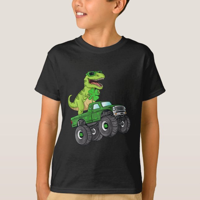 T-shirt Enfants Jour de la Saint Patrick T Rex équitation  (Devant)