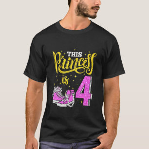 T-shirt Enfants Joyeux 4e anniversaire pour les filles Cou