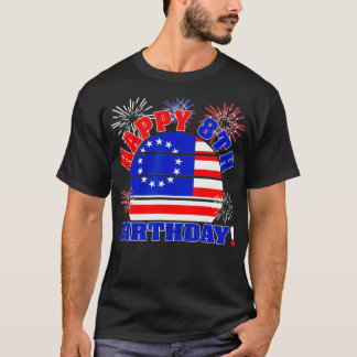 T-shirt Enfants Joyeux 8e anniversaire 4 juillet Vintage 1