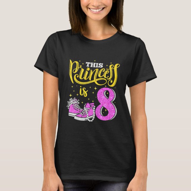 T-shirt Enfants Joyeux 8e anniversaire pour filles Couronn (Devant)