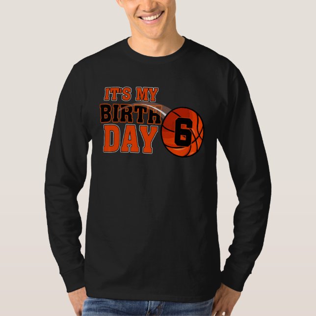 T-shirt Enfants Joyeux Anniversaire 6e 6 ans Basketball Ga (Devant)