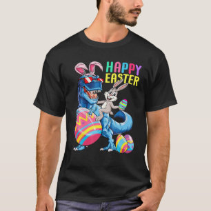 T-shirt Enfants Joyeux Pâques T Rex Dino Dabbing Rabbit Da