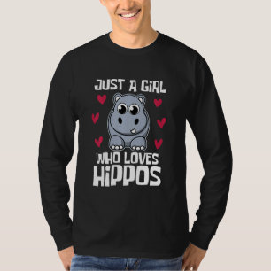 T-shirt Enfants Juste Une Fille Qui Aime Hippopotames Hipp