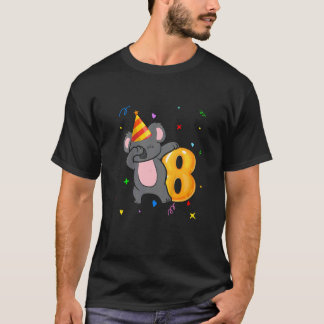 T-shirt Enfants Koala ours fille 8 Anniversaire 8e Année V