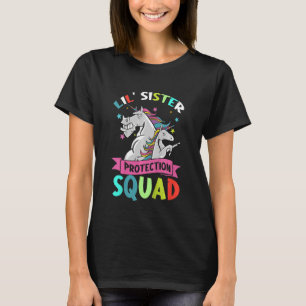 T-shirt Enfants Lil Sister Protection Squad Unicorn Bro De
