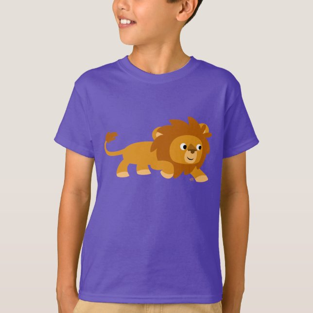 T-shirt Enfants Lion Cartoon Smart Cute (Devant)