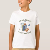 T-Shirt Enfants Livres, Blocs & Insectes de Jardin